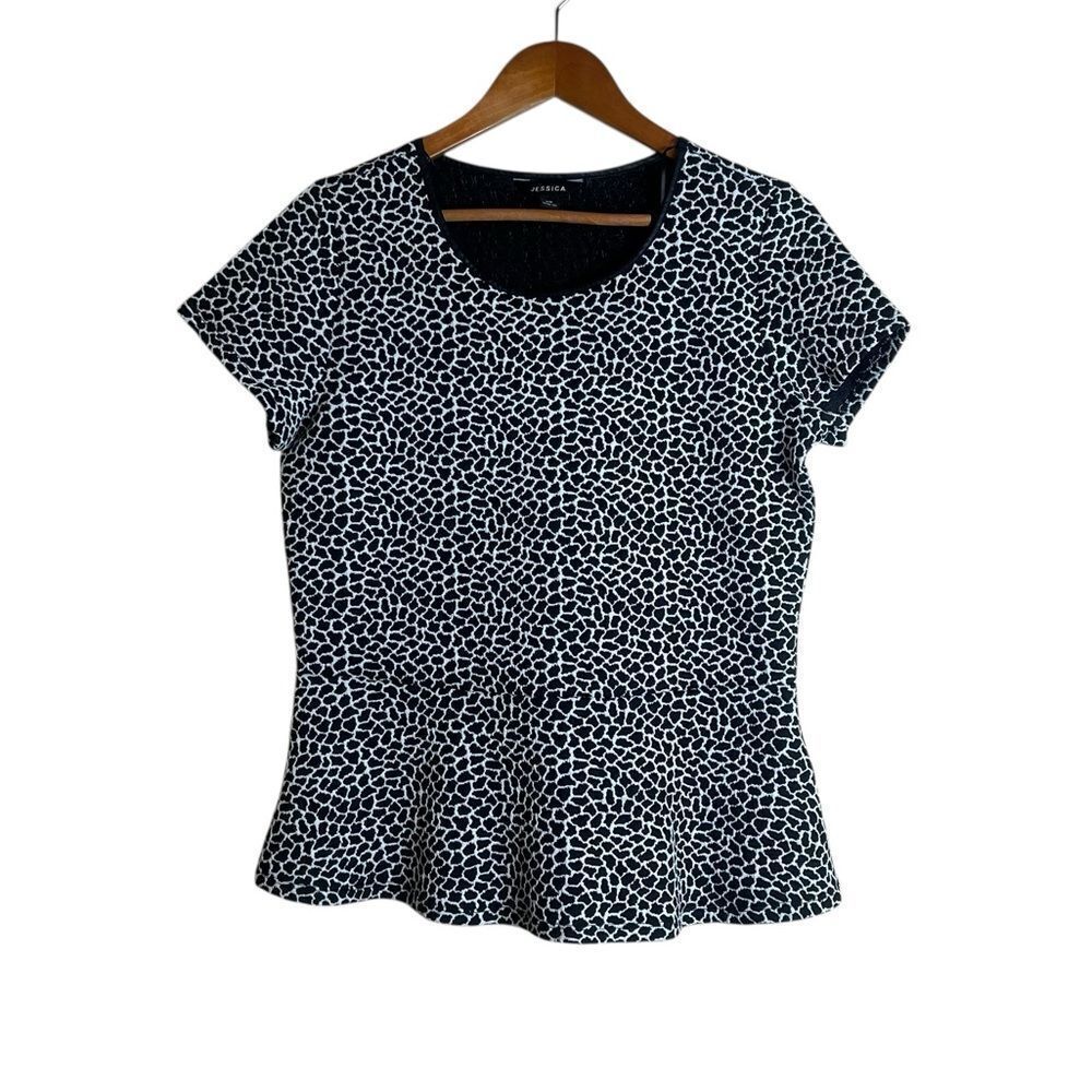 3 for $30! Jessica patterned peplum shirt. Size medium